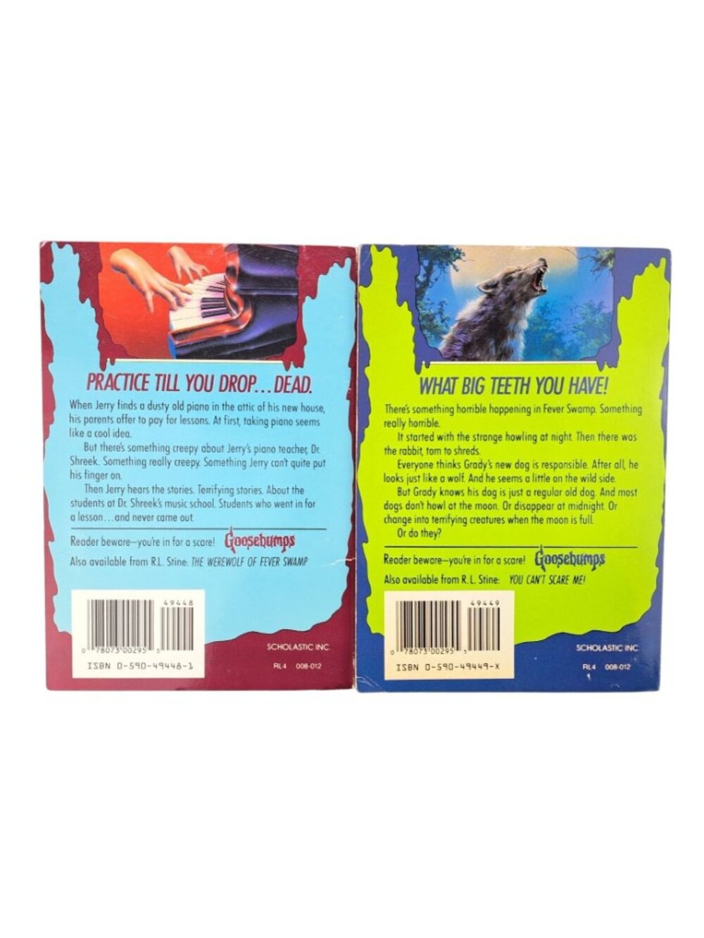 Vintage Goosebumps Books Stine Lot of 2 Piano Lessons Werewolf Swamp 1st Edition - Picture 2 of 13